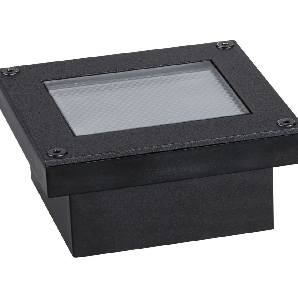 LED-maavalaisin aurinkokennolla Paulmann Domenic, 8x8cm, IP67, 3000K, musta