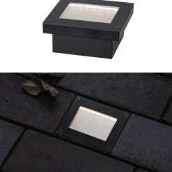 LED-maavalaisin aurinkokennolla Paulmann Domenic, 8x8cm, IP67, 3000K, musta