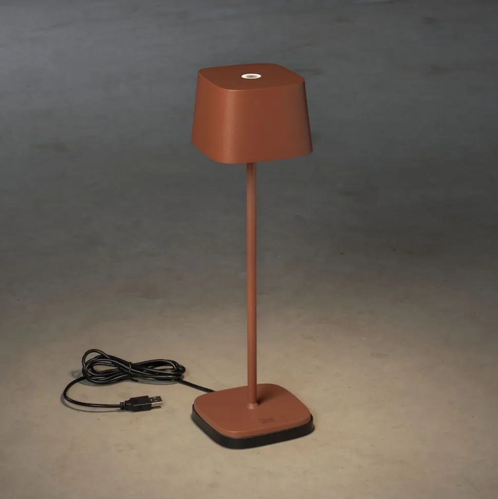 LED-pöytävalaisin Konstsmide Lounge Capri 7814-960, ladattava, terrakotta