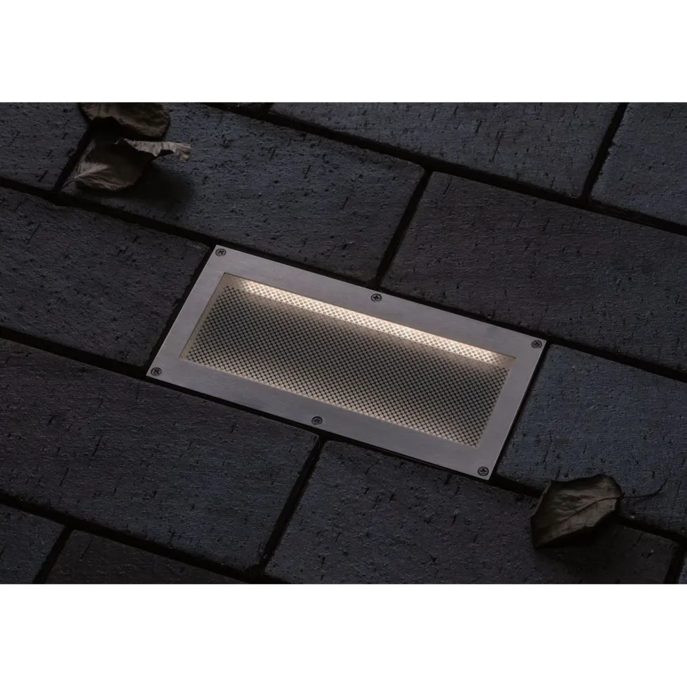 LED-terassivalaisin liiketunnistimella Paulmann Brick, IP67, 20x10cm, 3000K, alumiini