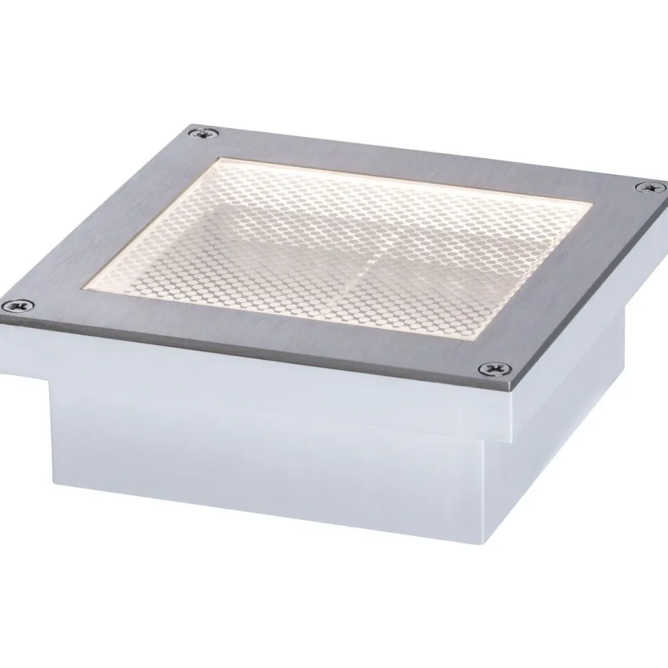 LED-terassivalaisin liiketunnistimella Paulmann Brick, IP67, 10x10cm, 3000K, alumiini
