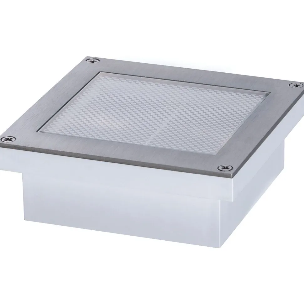 LED-terassivalaisin liiketunnistimella Paulmann Brick, IP67, 10x10cm, 3000K, alumiini