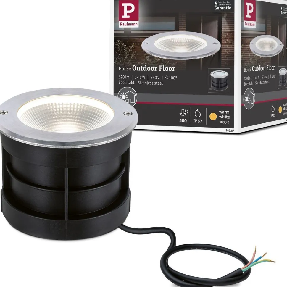 LED-terassivalaisin Paulmann Floor, IP67, 12cm, 3000K, rst