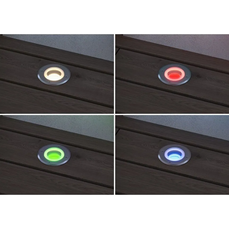 LED-terassivalaisin Paulmann Floor, Smart Home Zigbee 3.0, IP67, 11cm, RGBW+, harjattu rauta