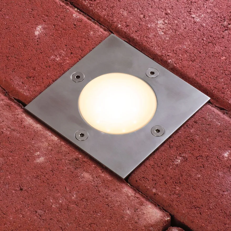 LED-terassivalaisin Paulmann Plug & Shine Floor, IP65, 3000K, 3.6W, ruostumaton teräs