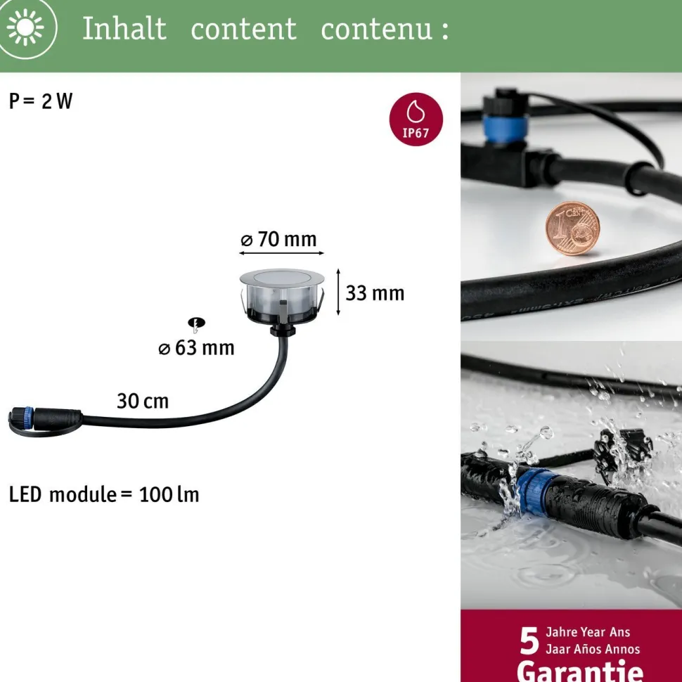 LED-terassivalaisin Paulmann Plug & Shine Floor, Smart Home Zigbee 3.0, IP67, RGBW+, 2W, rst