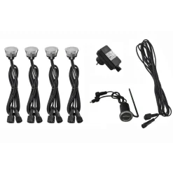 LED-terassivalosarja LED Energie 4x0,4W IP65/44 3000K hämäräkytkin