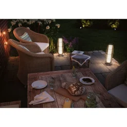 LED-ulkovalaisin Paulmann Plug & Shine Basket, 60cm, IP44, 3000K, ruskea