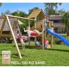 Leikkikeskus Jungle Gym Cubby ja Swing Module X'tra sis. 120 kg hiekkaa ja sinisen liukumäen