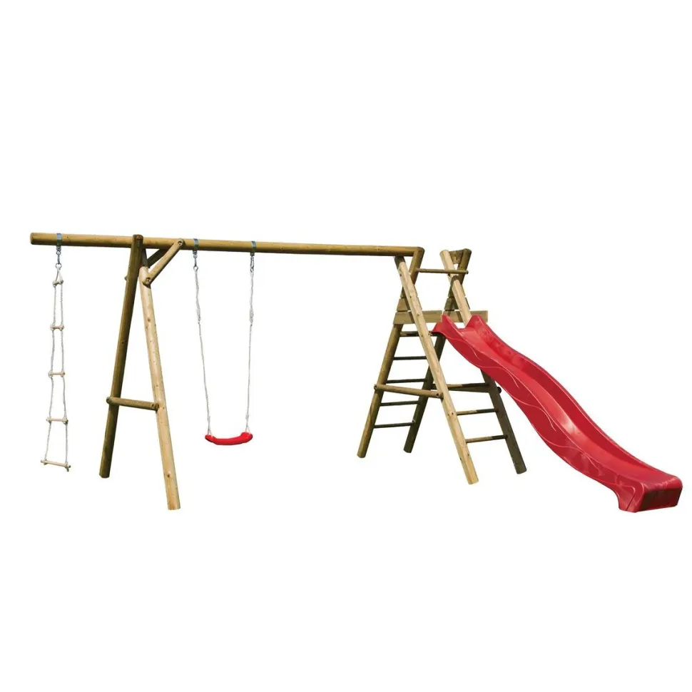 Leikkiteline Palmako Henry sis. 2 keinua + kiipeilyteline + köysitikkaat