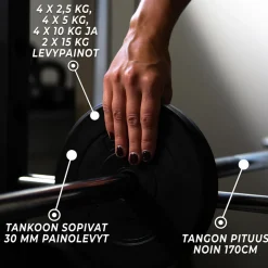 Levytankosarja Fit'n Shape 110kg, musta