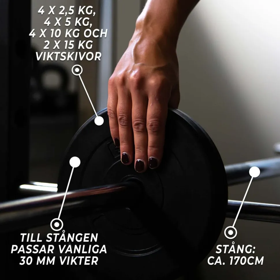 Levytankosarja Fit'n Shape 110kg, musta