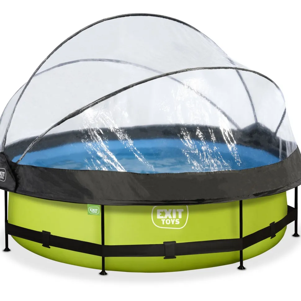 Limenvihreä uima-allas EXIT, ø300 x 76 cm, suodatinpumpulla, allaskuvulla