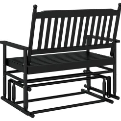 Liukupenkki musta 118x70x104,5 cm täysi haapa (08866)
