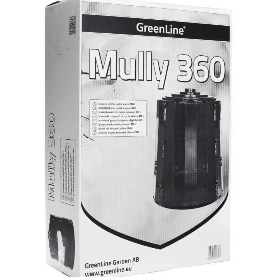 Lämminkomposti Greenline Mully 360 L -15°C musta