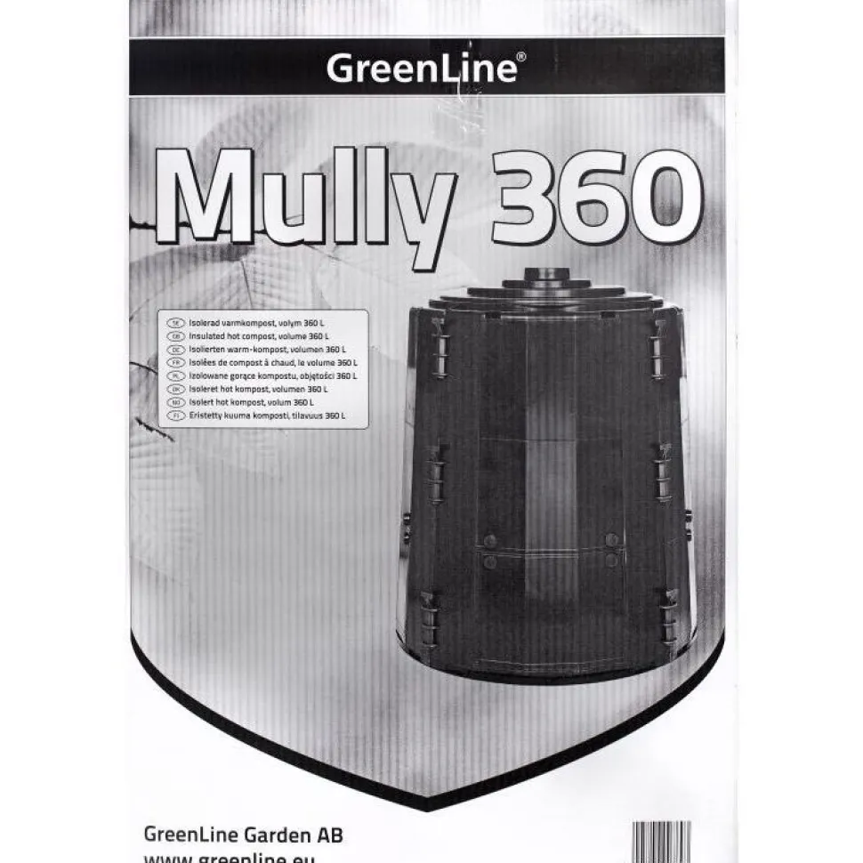 Lämminkomposti Greenline Mully 360 L -15°C musta