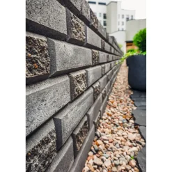 Lohkomuurikivipari Lakka 480x200x100 mm ja 80x200x100 mm musta
