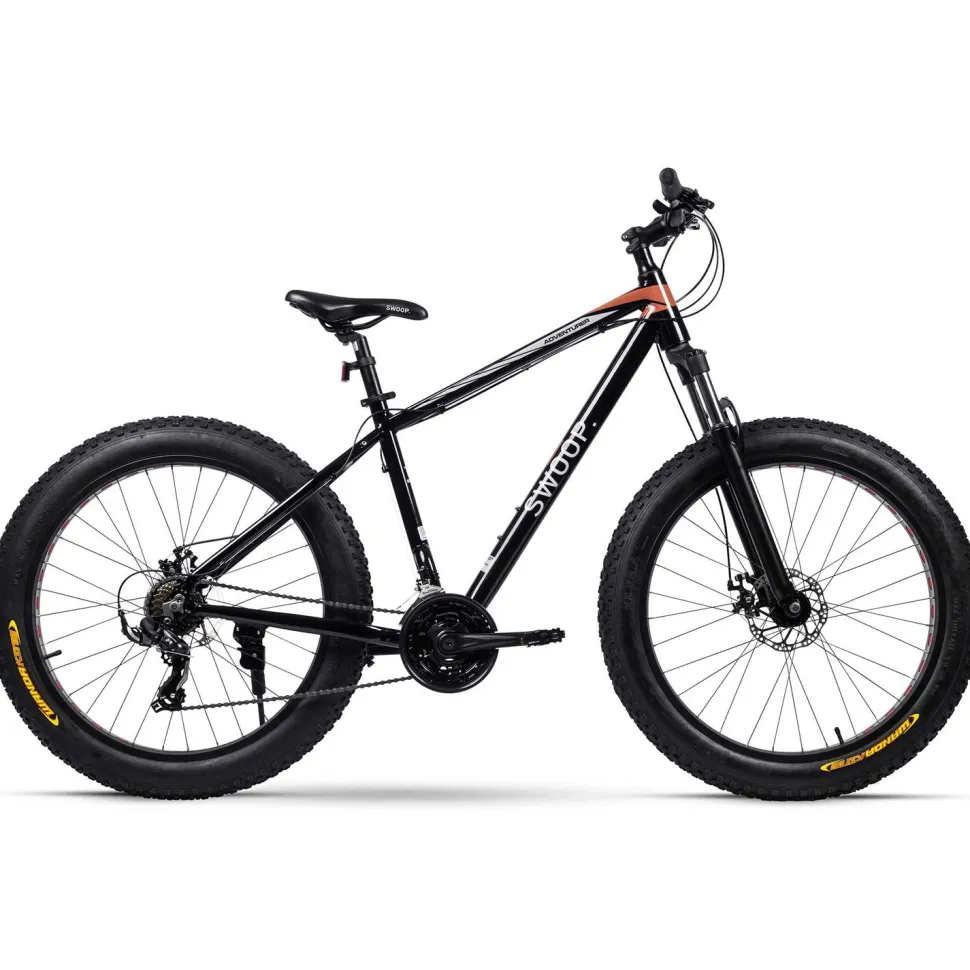 Maastopyörä Swoop Fatbike Adventurer, 26x4", 21 vaihdetta, musta