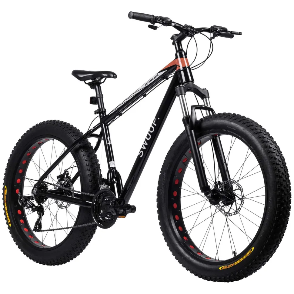 Maastopyörä Swoop Fatbike Adventurer, 26x4", 21 vaihdetta, musta