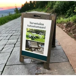 Mainosteline EcoFurn A-Pukki mänty, eri värejä