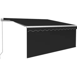 Manuaalisesti kelattava markiisi 2 verhoilla 3x2,5m sininen/valkoinen