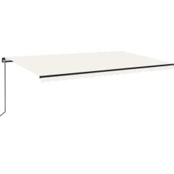 Manuaalisesti sisäänkelattava markiisi LEDillä 350x250 cm kermanvalkoinen