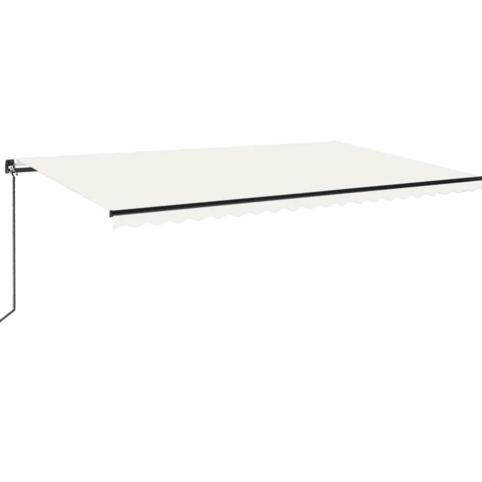 Manuaalisesti sisäänkelattava markiisi LEDillä 350x250 cm kermanvalkoinen