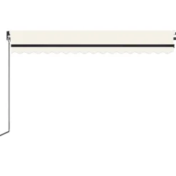Manuaalisesti sisäänkelattava markiisi LEDillä 350x250 cm kermanvalkoinen