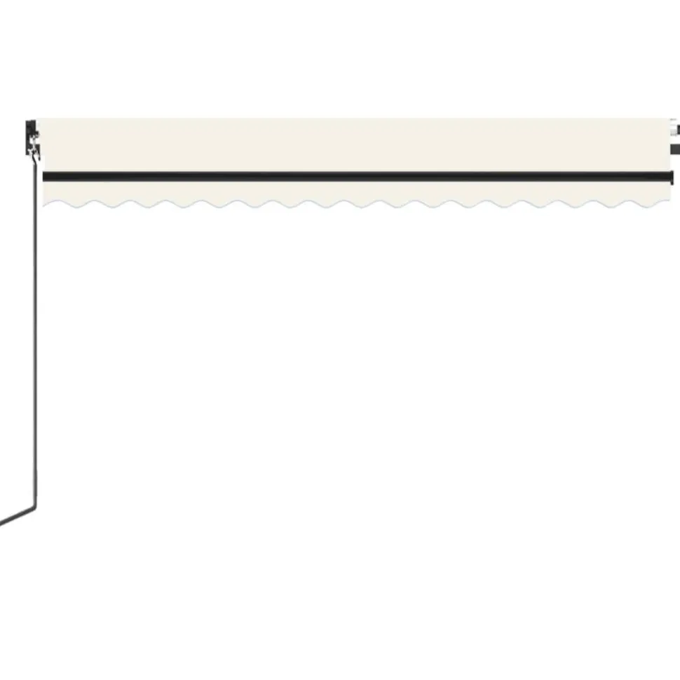 Manuaalisesti sisäänkelattava markiisi LEDillä 350x250 cm kermanvalkoinen