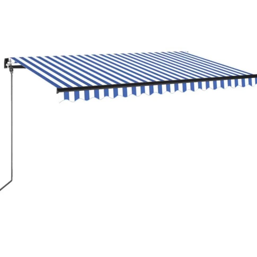 Manuaalisesti sisäänkelattava markiisi LEDillä 350x250 cm kermanvalkoinen