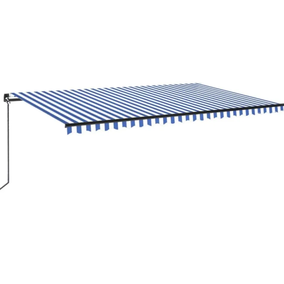 Manuaalisesti sisäänkelattava markiisi LEDillä 350x250 cm kermanvalkoinen