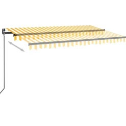 Manuaalisesti sisäänkelattava markiisi LEDillä 350x250 cm kermanvalkoinen