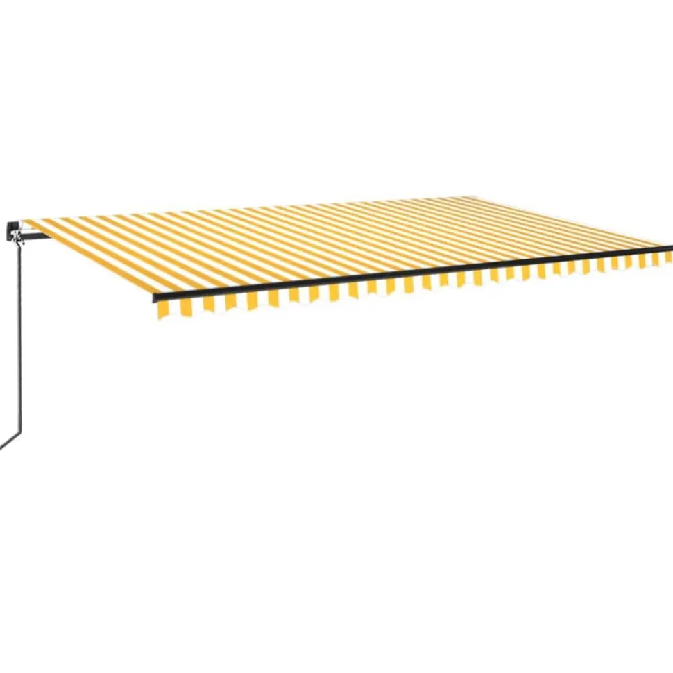 Manuaalisesti sisäänkelattava markiisi LEDillä 350x250 cm kermanvalkoinen