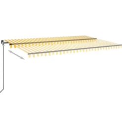 Manuaalisesti sisäänkelattava markiisi LEDillä 350x250 cm kermanvalkoinen