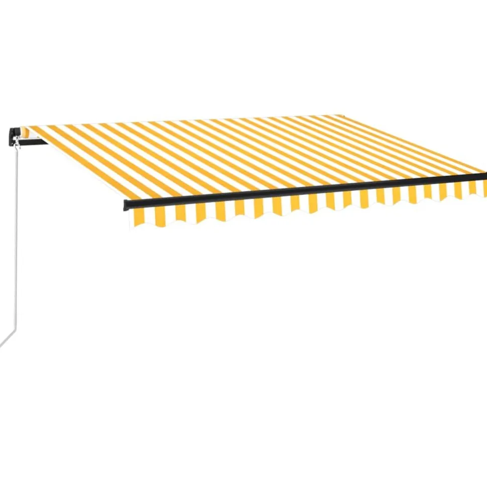 Manuaalisesti sisäänkelattava markiisi LEDillä 350x250 cm kermanvalkoinen