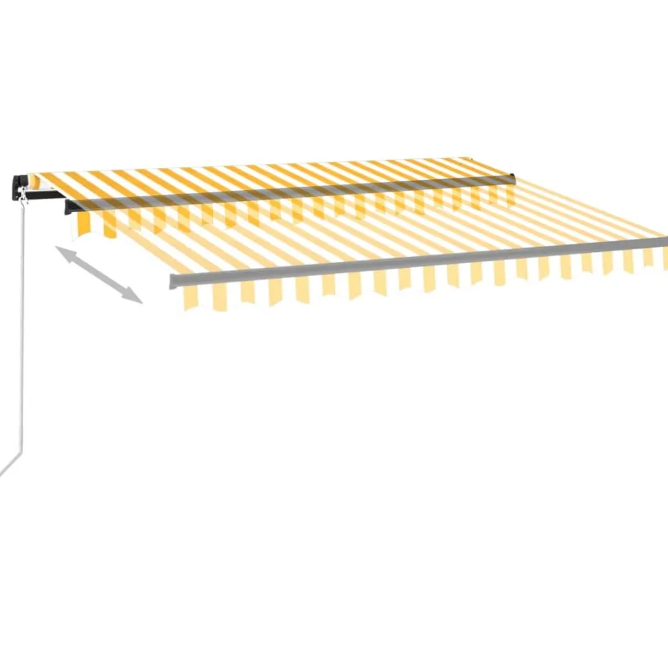 Manuaalisesti sisäänkelattava markiisi LEDillä 350x250 cm kermanvalkoinen