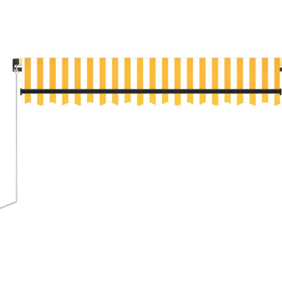 Manuaalisesti sisäänkelattava markiisi LEDillä 350x250 cm kermanvalkoinen