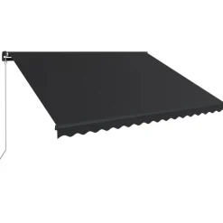 Manuaalisesti sisäänkelattava markiisi LEDillä 350x250 cm kermanvalkoinen