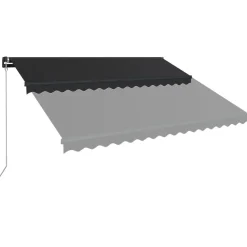 Manuaalisesti sisäänkelattava markiisi LEDillä 350x250 cm kermanvalkoinen