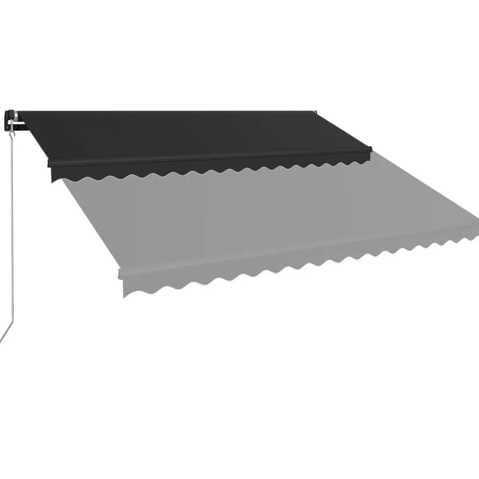 Manuaalisesti sisäänkelattava markiisi LEDillä 350x250 cm kermanvalkoinen