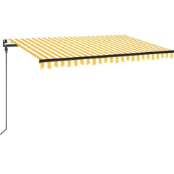Manuaalisesti sisäänkelattava markiisi LEDillä 350x250 cm kermanvalkoinen