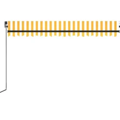 Manuaalisesti sisäänkelattava markiisi LEDillä 350x250 cm kermanvalkoinen