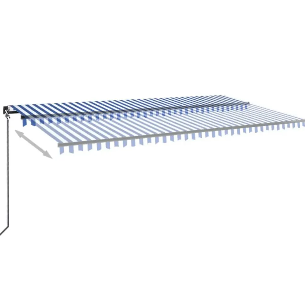 Manuaalisesti sisäänkelattava markiisi LEDillä 350x250 cm kermanvalkoinen