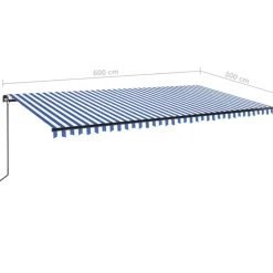 Manuaalisesti sisäänkelattava markiisi LEDillä 350x250 cm kermanvalkoinen