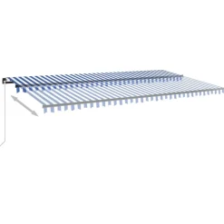 Manuaalisesti sisäänkelattava markiisi LEDillä 350x250 cm kermanvalkoinen