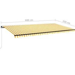 Manuaalisesti sisäänkelattava markiisi LEDillä 350x250 cm kermanvalkoinen