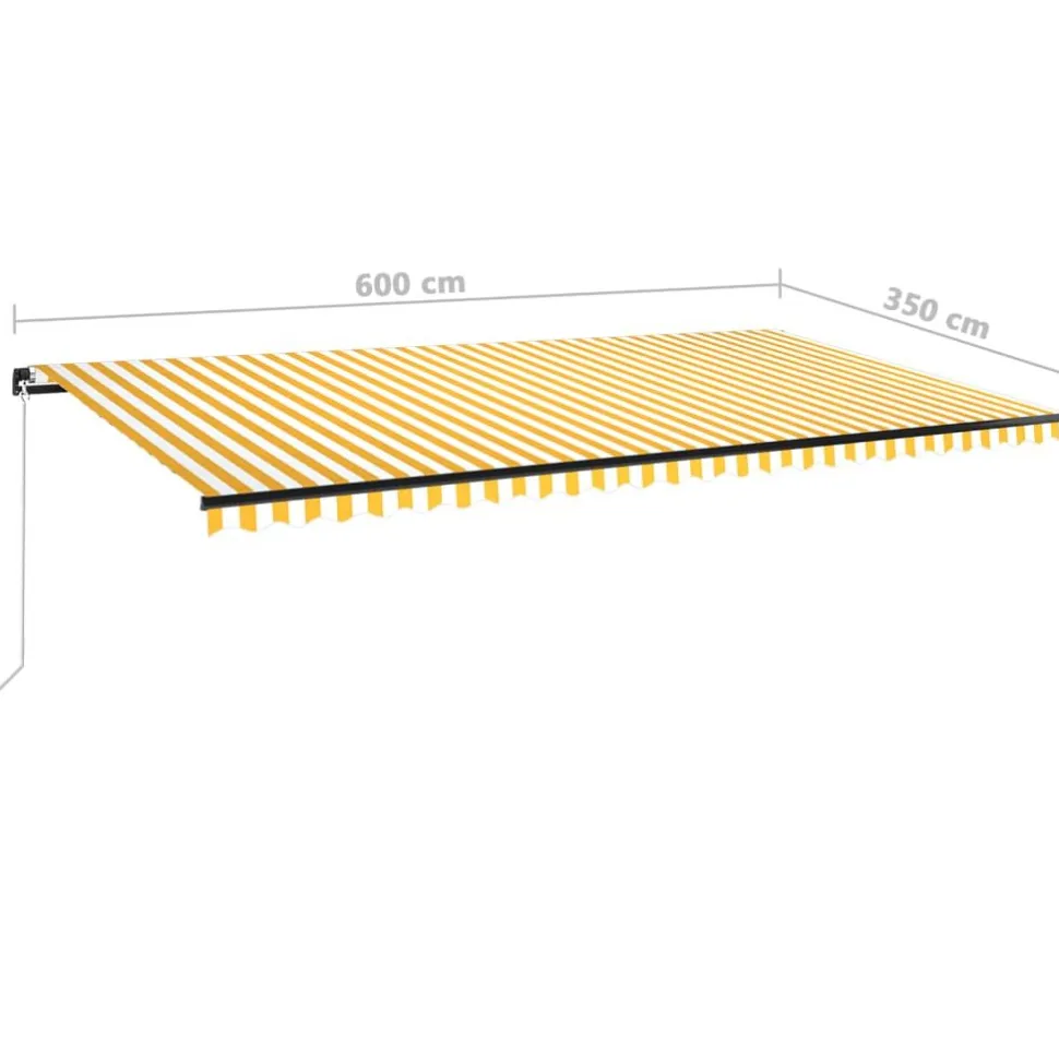 Manuaalisesti sisäänkelattava markiisi LEDillä 350x250 cm kermanvalkoinen