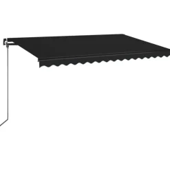 Manuaalisesti sisäänkelattava markiisi LEDillä 350x250 cm kermanvalkoinen