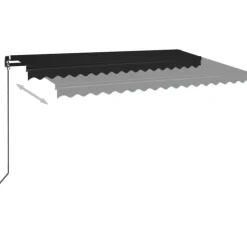 Manuaalisesti sisäänkelattava markiisi LEDillä 350x250 cm kermanvalkoinen