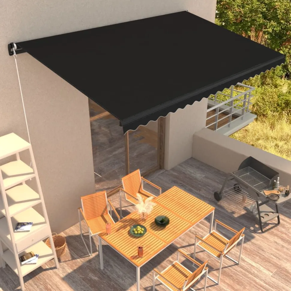 Manuaalisesti sisäänkelattava markiisi 1 300x250 cm sininen/valkoinen